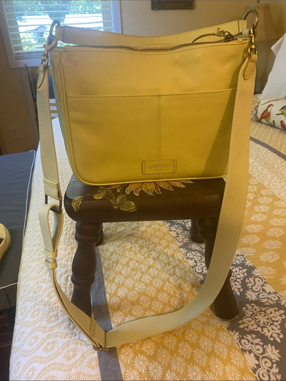Lucky Brand Yellow Leather Shoulder Bag